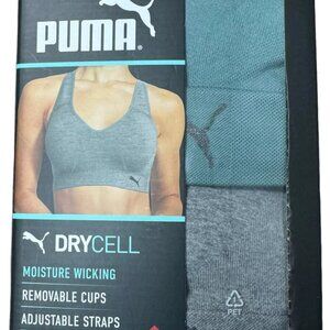NO BOX Puma Women's Seamless Sports Bra 2 Pack Green/Gray Size S $60 4C624
